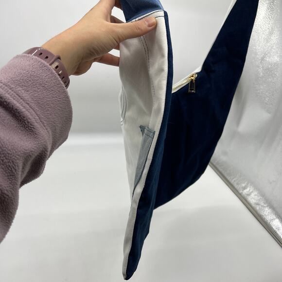 Attitudes by Renee Denim Patchwork Shoulder Bag Denim Combo - Picture 6 of 15